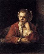 REMBRANDT Harmenszoon van Rijn Girl at a Window painting